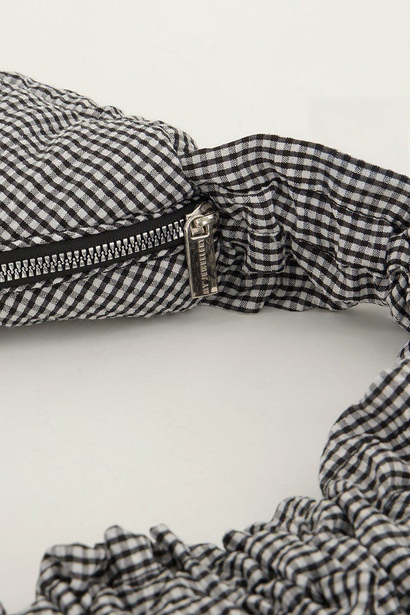 Checkered crossbody bag with ruffle strap | My Jewellery