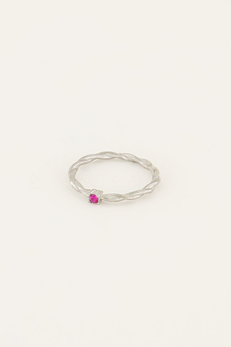 Bague torsadée pierre very berry