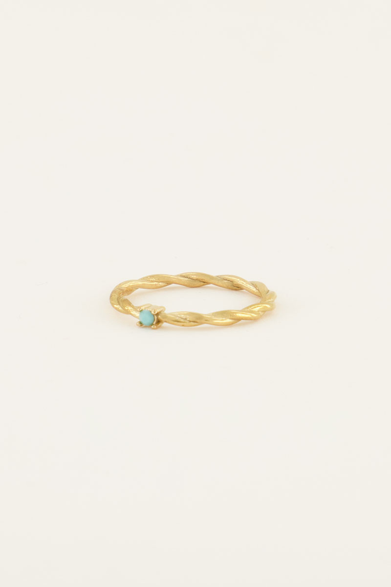 Single azzuro blue ring