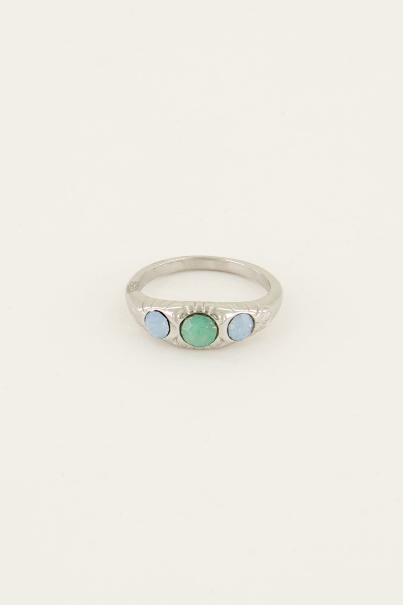 Triple ocean blue ring