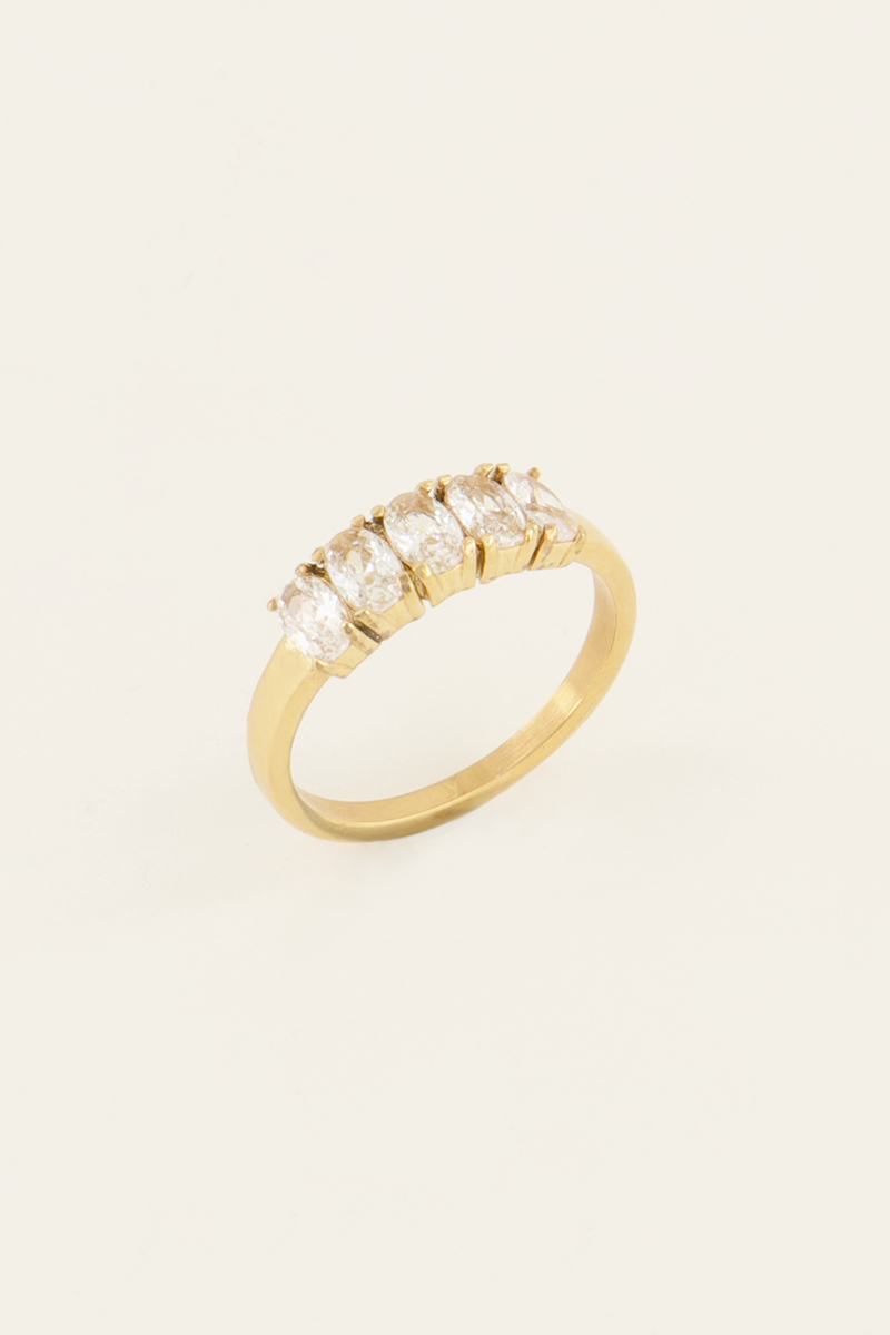 Cocktail statement ring met transparante stenen | My jewellery