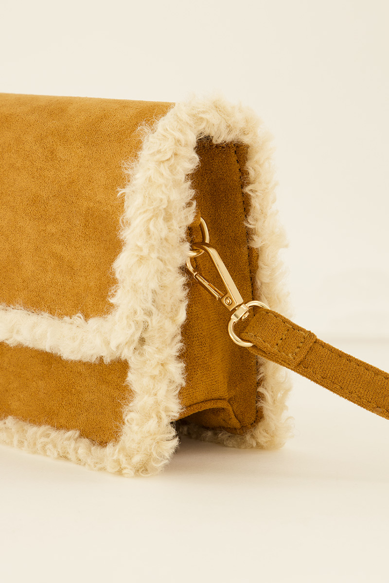 Cognac coloured crossbody bag teddy