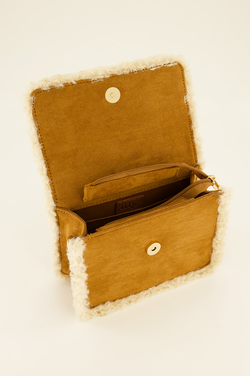 Cognac coloured crossbody bag teddy