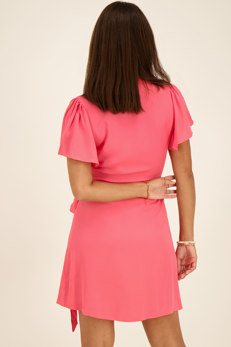 Coral short sleeved wrap dress | My Jewellery