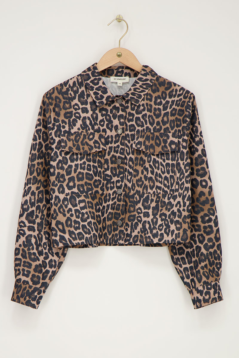 Veste courte avec imprimé léopard | - My jewellery - Modalova