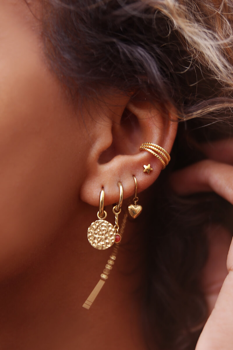 Earcuff drie ringetjes, earuff