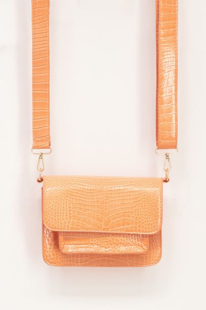 Orange crocodile print shoulder bag | My Jewellery