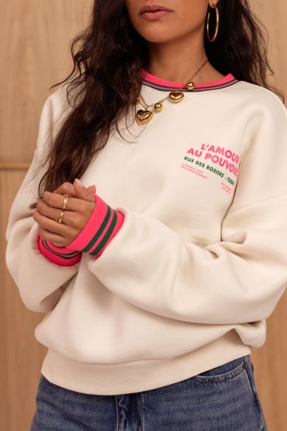 Beige sweater "L'amour au pouvoir"