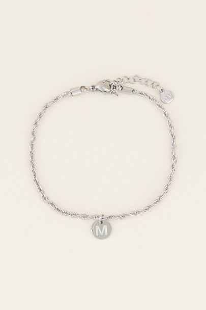 Silver Initial Pendant Bracelet, Initials Bracelet My Jewellery