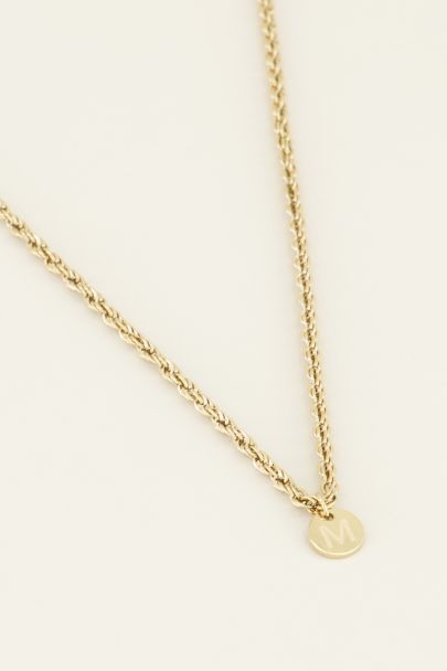 Ketting met kleine initiaal vintage