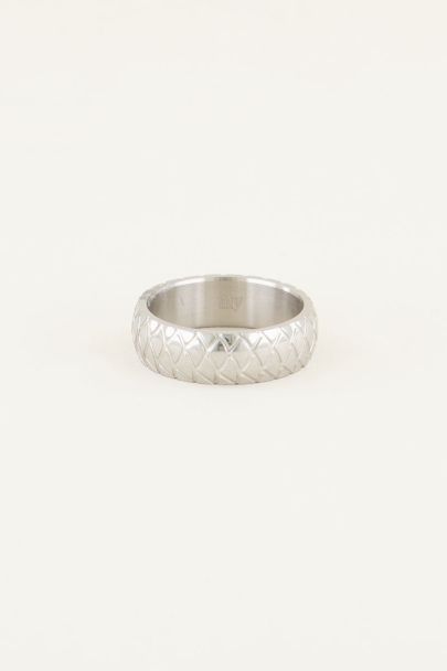 Breiter Drachenschuppen-Siegelring | Breiter Ring | Damenring My Jewellery