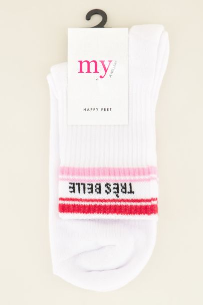 White socks with pink très belle