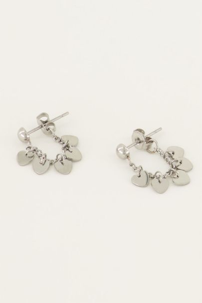Chain & hearts earrings