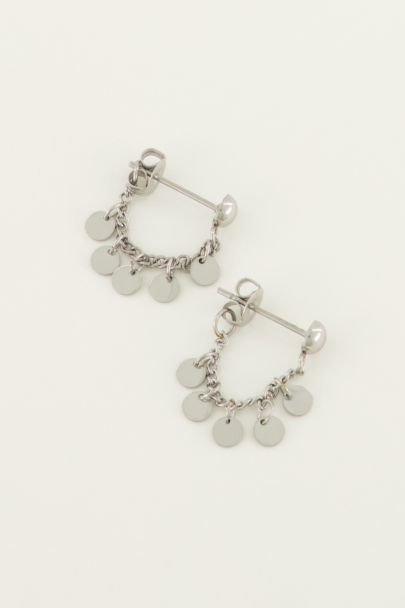 Chain & circles earrings