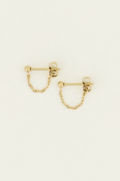 Chain ball earrings