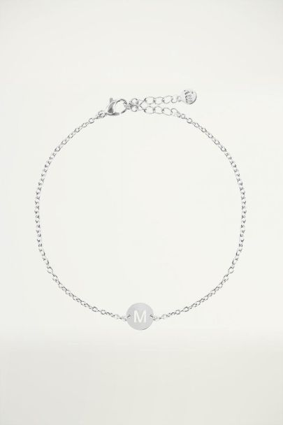 Bracelet avec lettre argentée, bracelet à initiale, bracelets