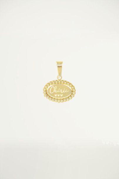Oval charm with quote, custom collection