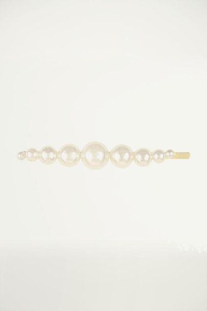 Hair clip with large pearl, pearl hair clip