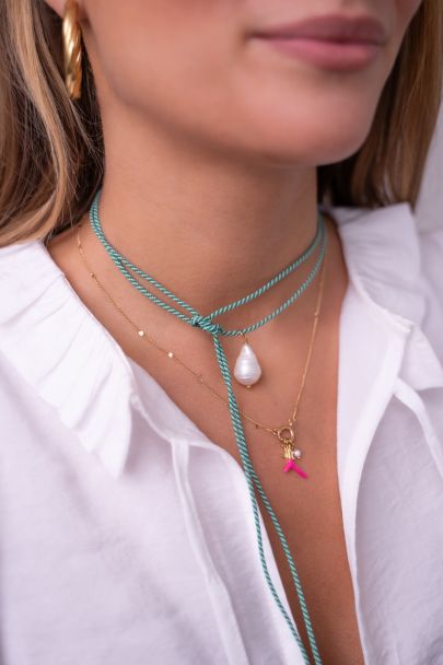 Necklace with pink coral and star