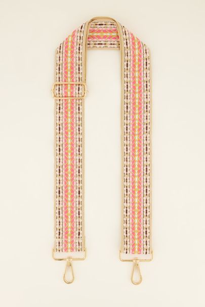 Pink printed bag strap | My Jewellery