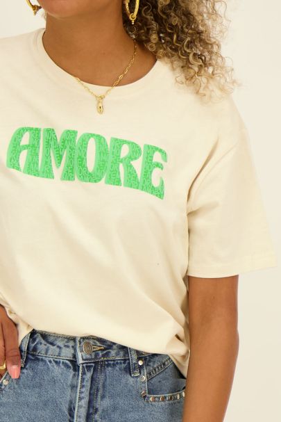 Beiges T-Shirt "Amore"