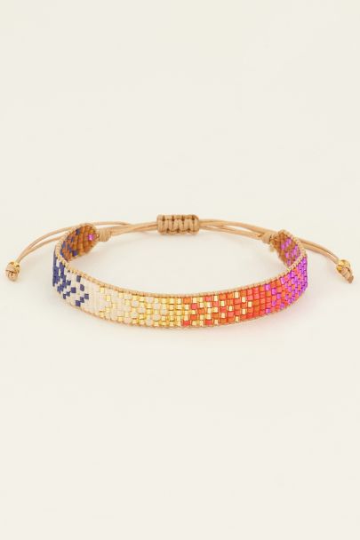 Beige armband met aztec kralen | My Jewellery