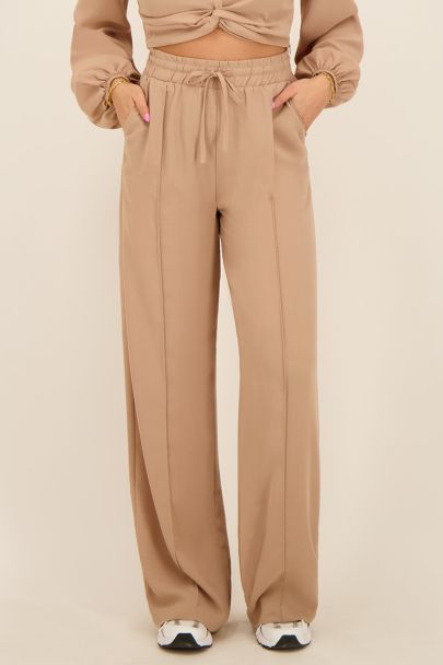 Pantalon en crêpe beige