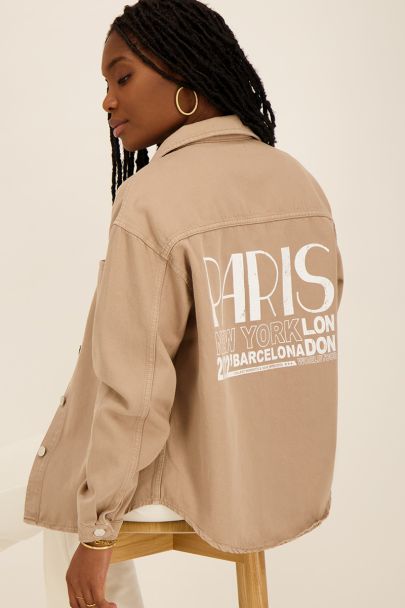 Beigefarbene Jeansjacke La Vie a Paris