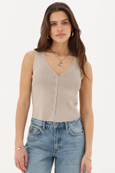 Beige gilet with buttons