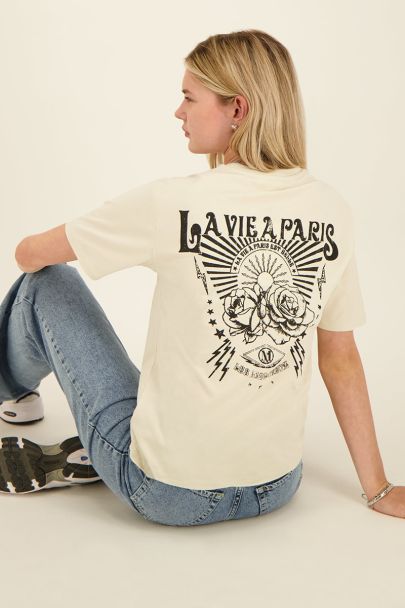 Beiges T-Shirt "La Vie A Paris"
