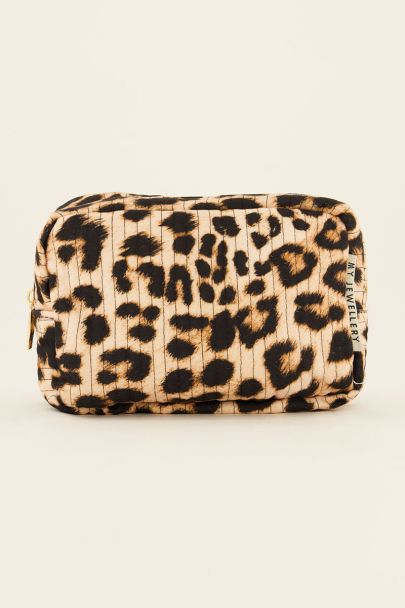 Beige toiletry bag with leopard print | My Jewellery