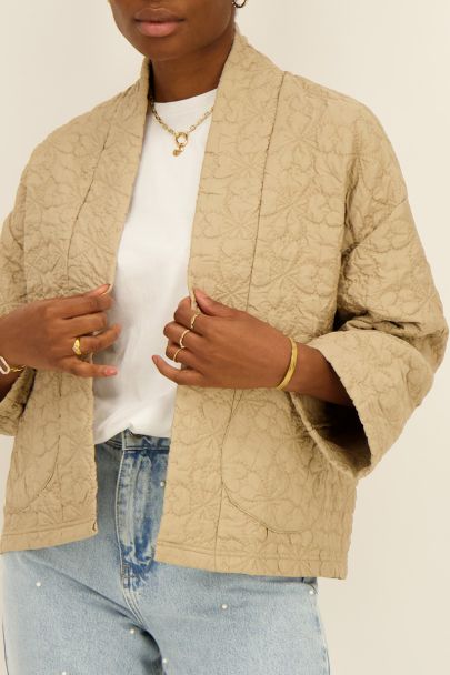 Veste kimono matelassée beige