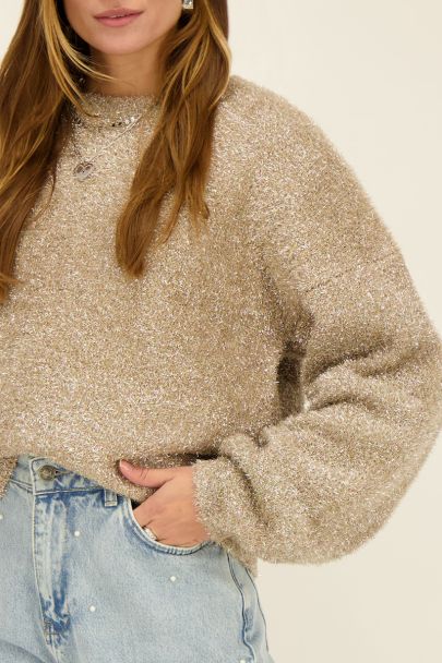 Beiger Party Pullover