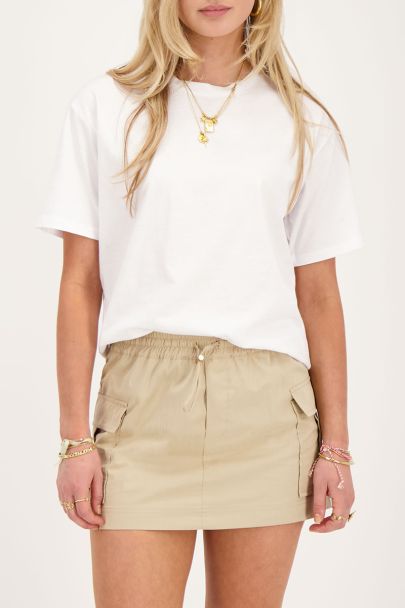 Beige skort with cargo pockets