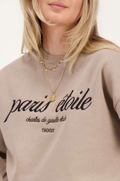 Beiges Sweatshirt "Paris etoile"