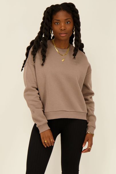 Beige sweatshirt with world tour back print