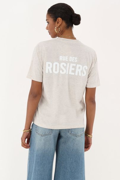 Beige T-shirt "Rue des Rosiers"