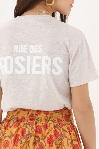Beige T-shirt "Rue des Rosiers"