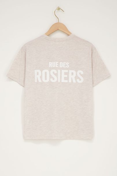 Beige T-shirt "Rue des Rosiers"