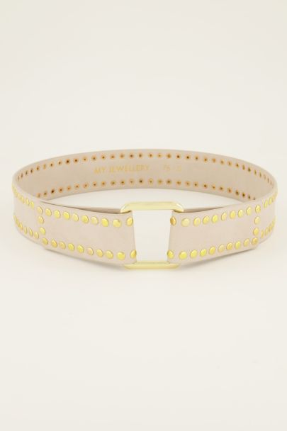 Ceinture beige avec clous dorés