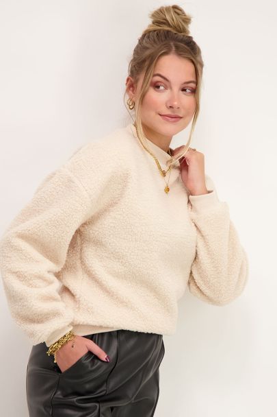 Beige teddy sweater