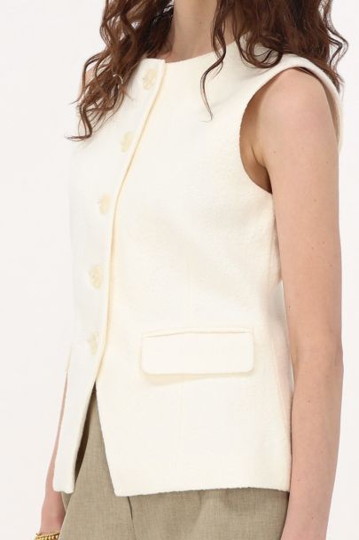 Beige gilet met zakken