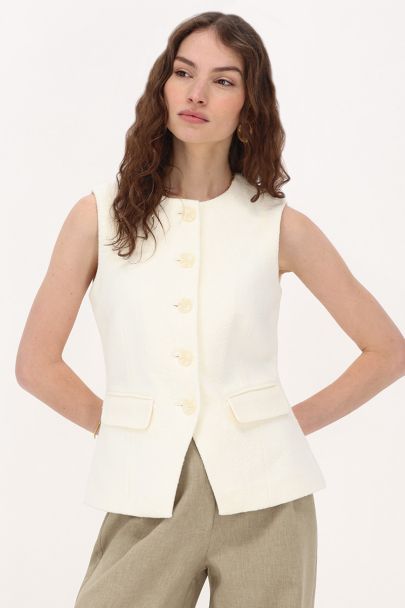 Beige gilet met zakken