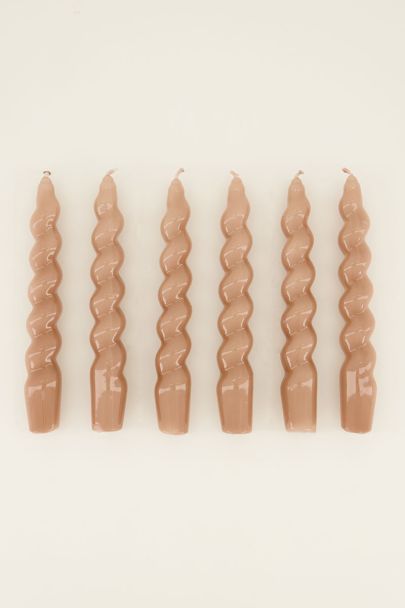 Beige gedraaide kaarsenset | My Jewellery