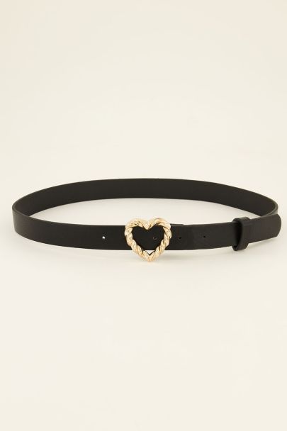 Belt with gold heart buckle | My Jewellery