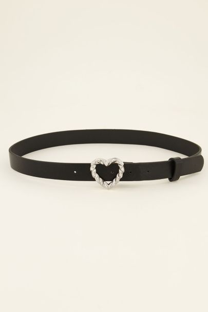Belt with silver heart buckle | My Jewellery
