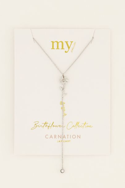 Birth Flower Kette mit Anhänger und Strass