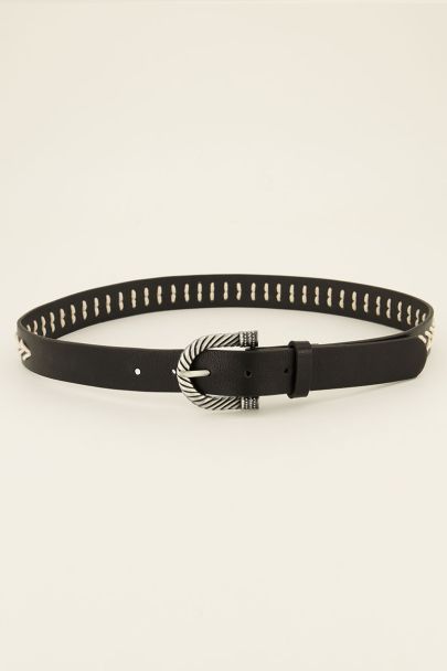 Silberner Gürtel mit Zickzack-Muster 