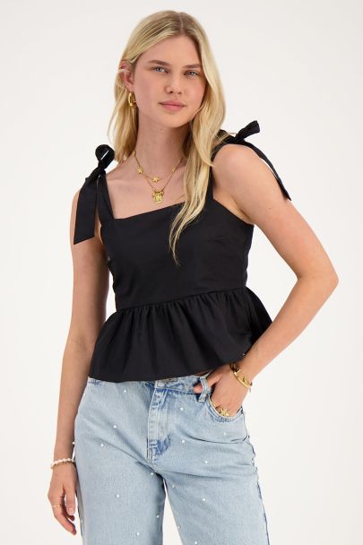 Black corset top with bow ties