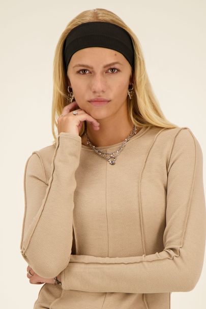 Black elasticated ribbed headband | My Jewellery
